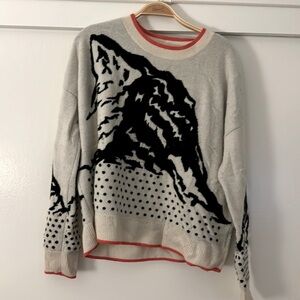 27 MILES MALIBU reversible ski themed intarsia cashmere sweater